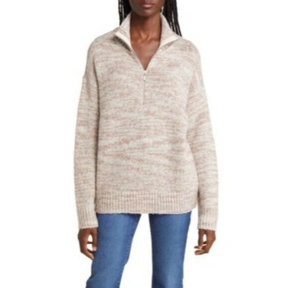 Treasure & Bond Sweaters - NWT Nordstrom TREASURE & BOND Marled Half Zip Sweater S Knit Space Dye Collared